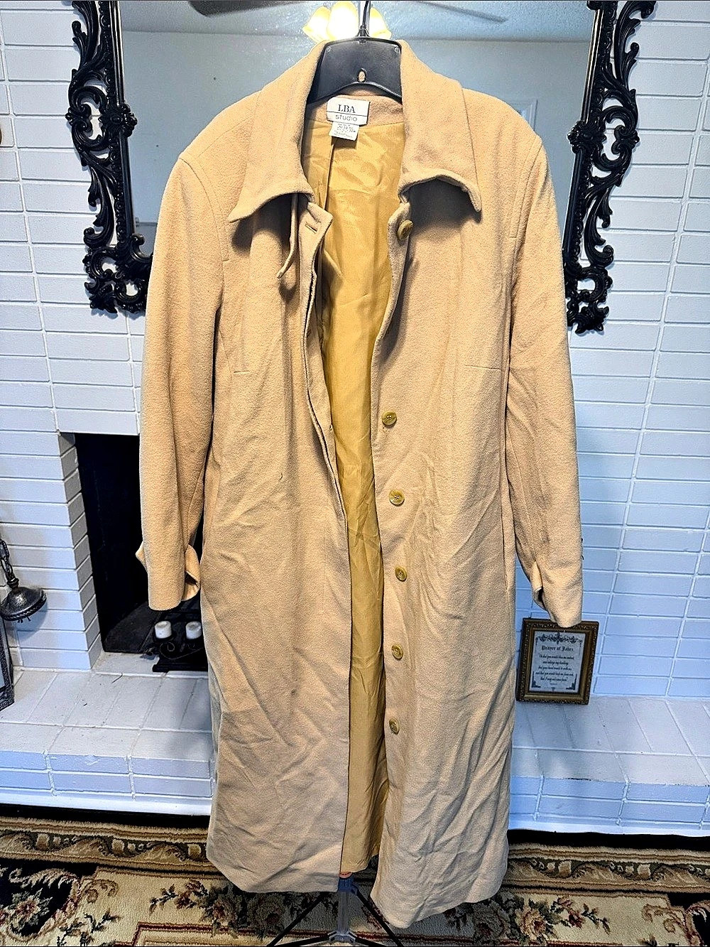 LBA studio Women's Wool Trench Coat Size 20W Yellow
